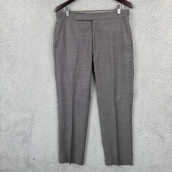 Ralph Lauren Other - Ralph Lauren Black Label Dress Pants Size 35 Gray Birdseye Adjustable Waist Flat